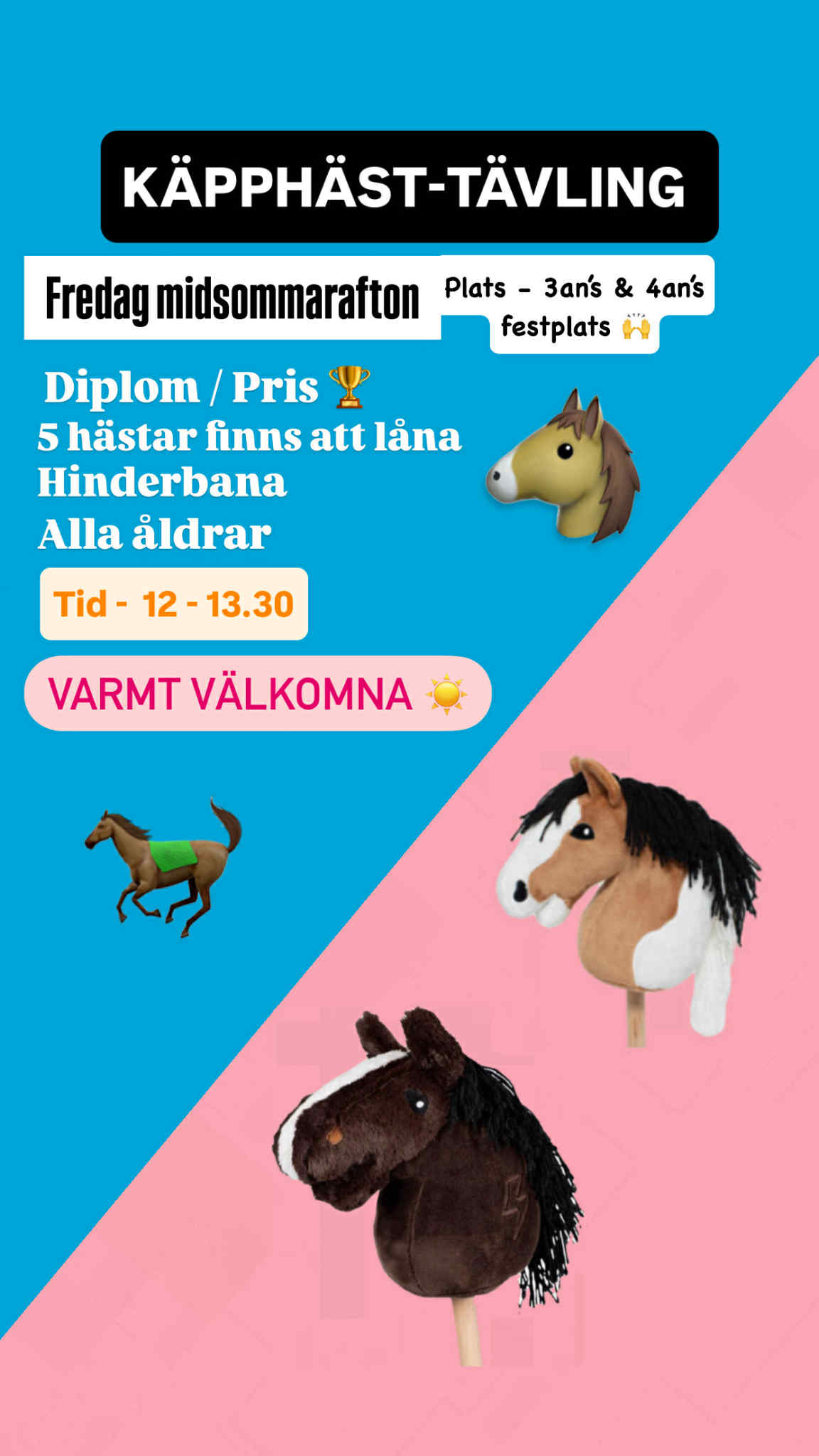 Käpphästtävling på årets midsommarfest